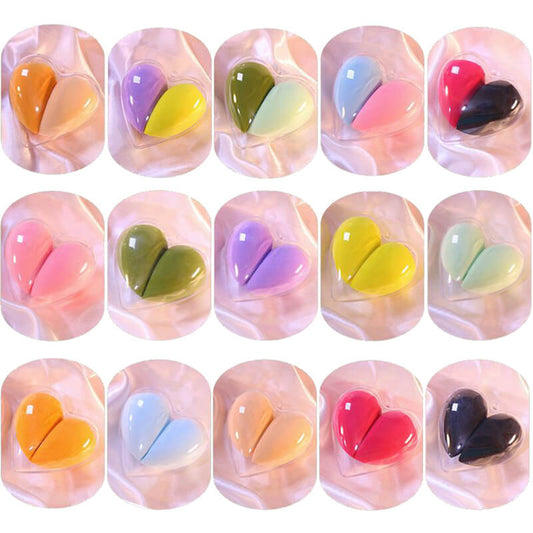 2 in 1 makeup sponge beauty blender powder puff heart-shaped soft