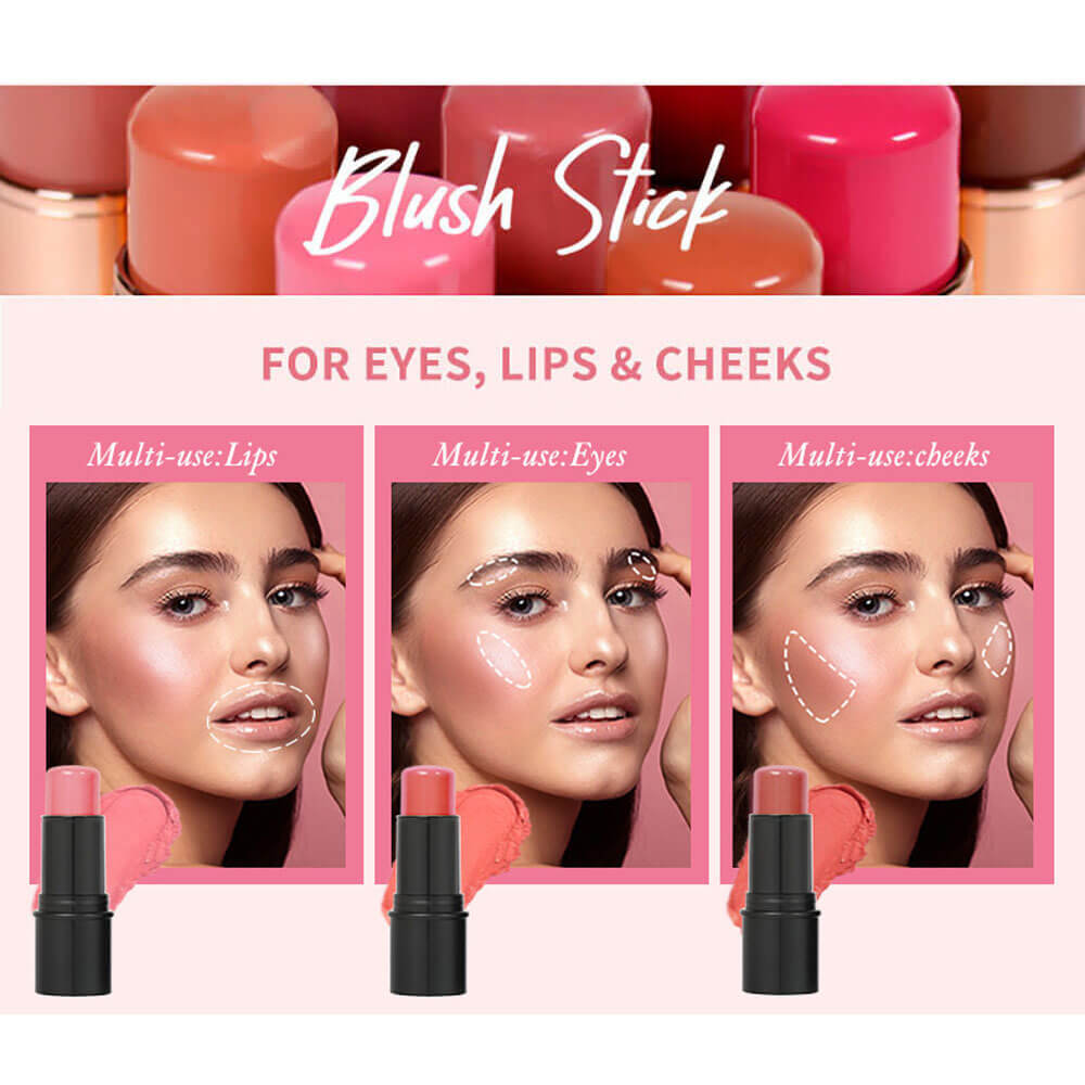 11 color blush stick blusher cream multi-use high pigmented long lasting