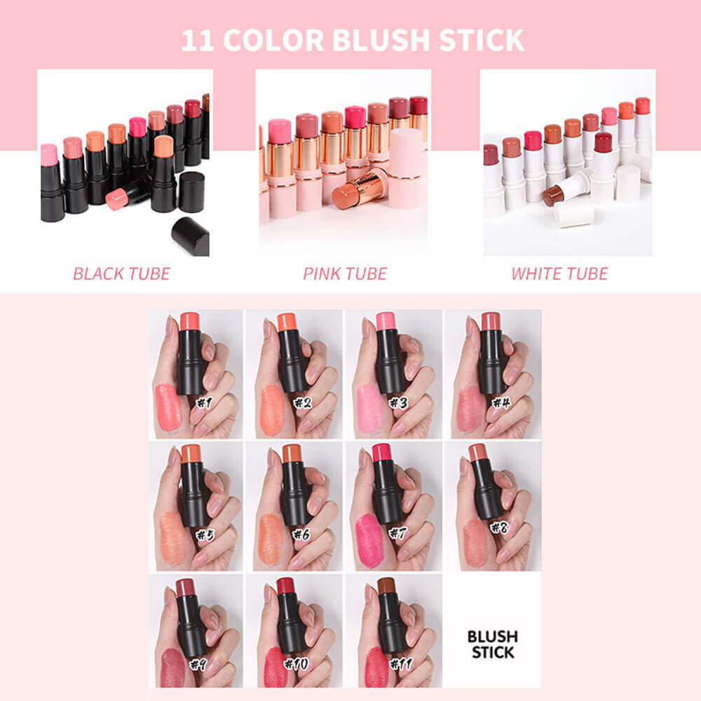 11 color blush stick blusher cream multi-use high pigmented long lasting