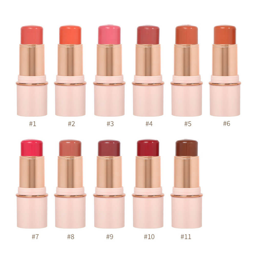 11 color blush stick blusher cream multi-use waterproof cruelty free