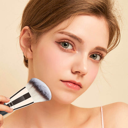 10-Color Double-Ended Makeup Brushes Soft Loose Powder Contour Flat Foundation Brush