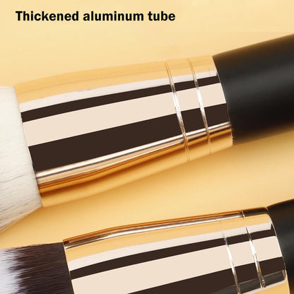 10-Color Double-Ended Makeup Brushes Soft Loose Powder Contour Flat Foundation Brush