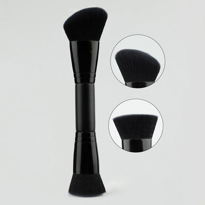10-Color Double-Ended Makeup Brushes Soft Loose Powder Contour Flat Foundation Brush