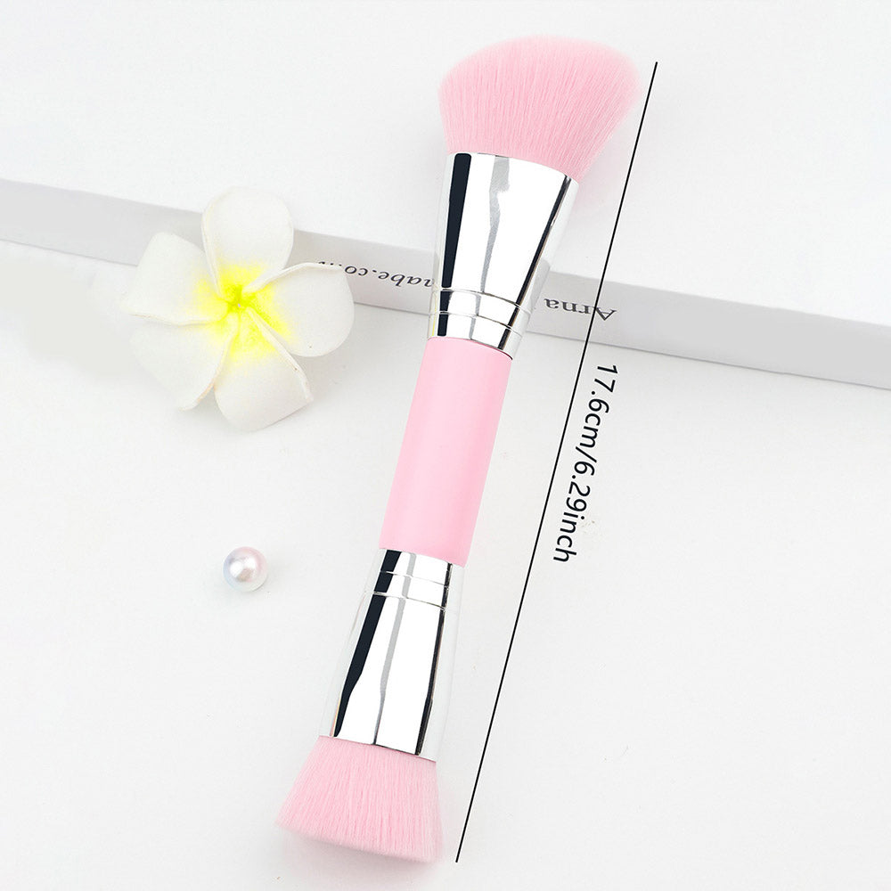10-Color Double-Ended Makeup Brushes Soft Loose Powder Contour Flat Foundation Brush