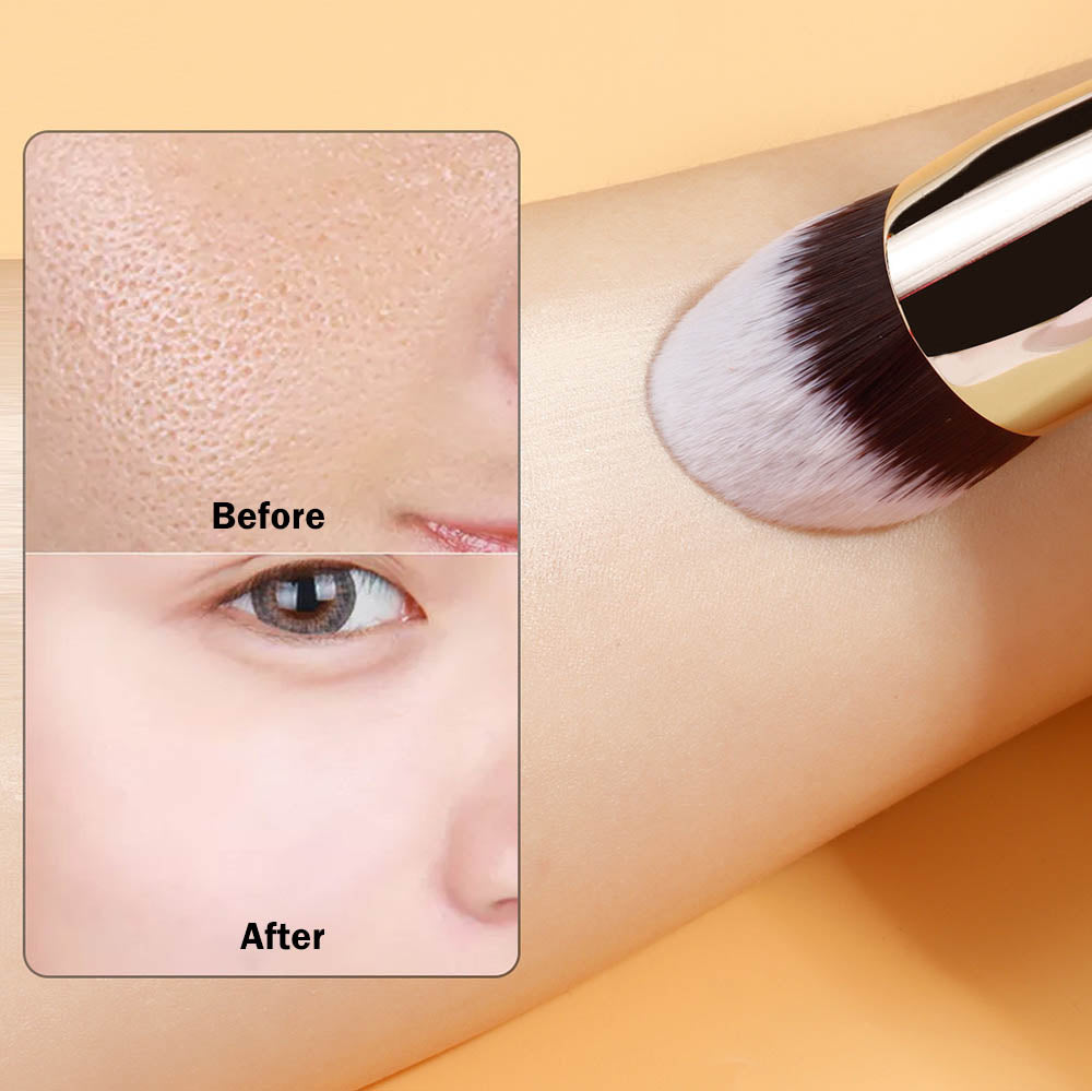 10-Color Double-Ended Makeup Brushes Soft Loose Powder Contour Flat Foundation Brush