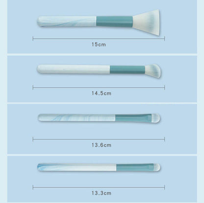 12 pcs makeup brush set soft beginner blue beauty brushes