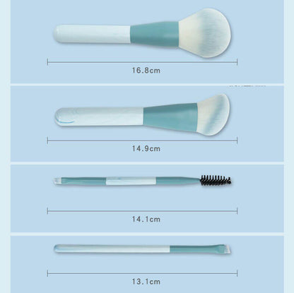12 pcs makeup brush set soft beginner blue beauty brushes