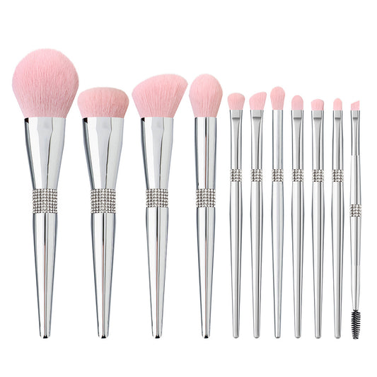 11-piece rhinestones makeup brush set high-end soft bristles beauty tools