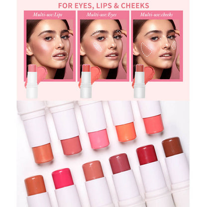 11 color blush stick blusher cream long lasting multi-use waterproof