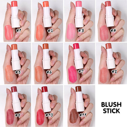 11 color blush stick blusher cream long lasting multi-use waterproof