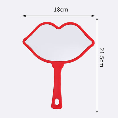 7 Color Lip Shape Makeup Mirror Handheld Portable Handle Mirror 18*21.5cm