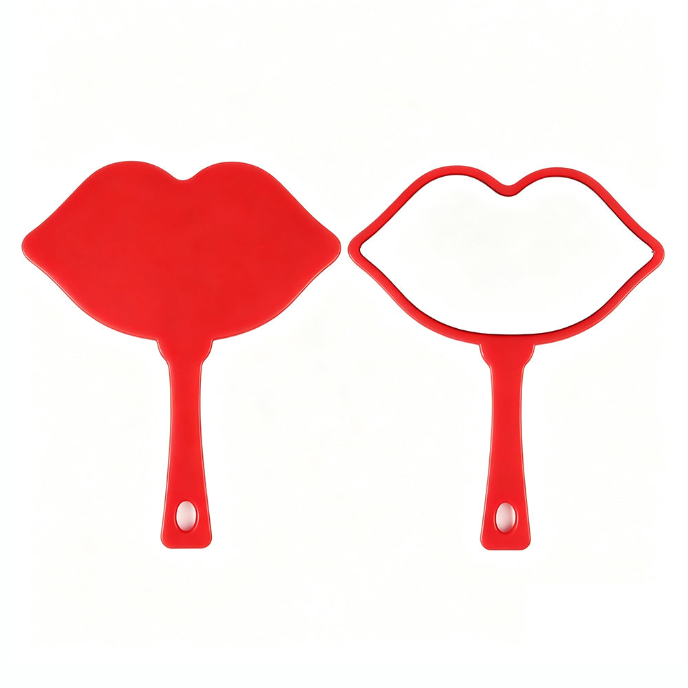 7 Color Lip Shape Makeup Mirror Handheld Portable Handle Mirror 18*21.5cm