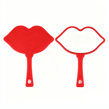 7 Color Lip Shape Makeup Mirror Handheld Portable Handle Mirror 18*21.5cm