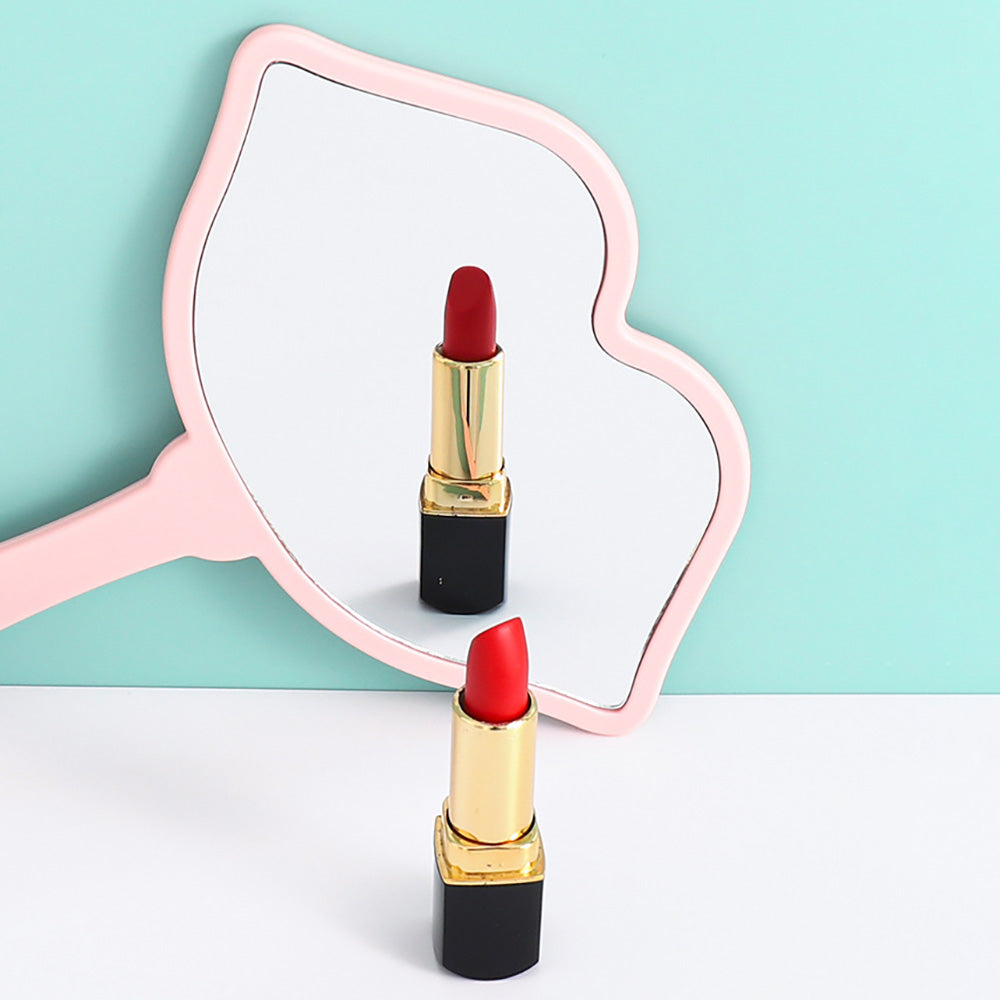 7 Color Lip Shape Makeup Mirror Handheld Portable Handle Mirror 18*21.5cm