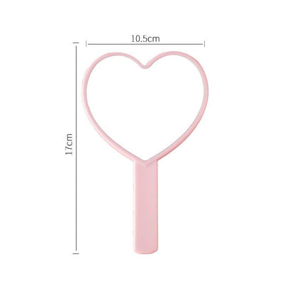 4 color heart-shaped makeup mirror love handheld portable handle mirror 16*10.5cm