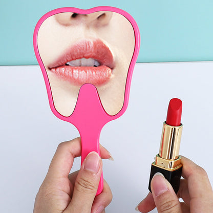 6 color makeup mirror cute teeth handle mirror advertising dental handheld 16*8.5cm