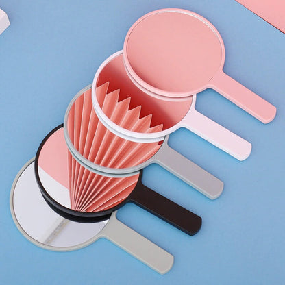 5 color makeup mirror round shape dressing portable handheld mirrors 12*21.5cm