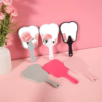 6 color makeup mirror cute teeth handle mirror advertising dental handheld 16*8.5cm