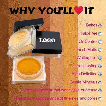14-Shade Loose Setting Powder With Puff Oil-Control Long-Lasting Waterproof