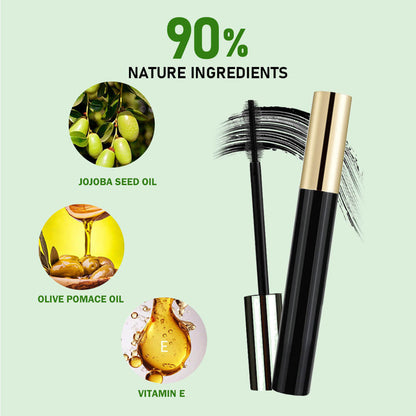 Black Mascara Full Volume Curling Waterproof Long Lasting Thickening Vegan