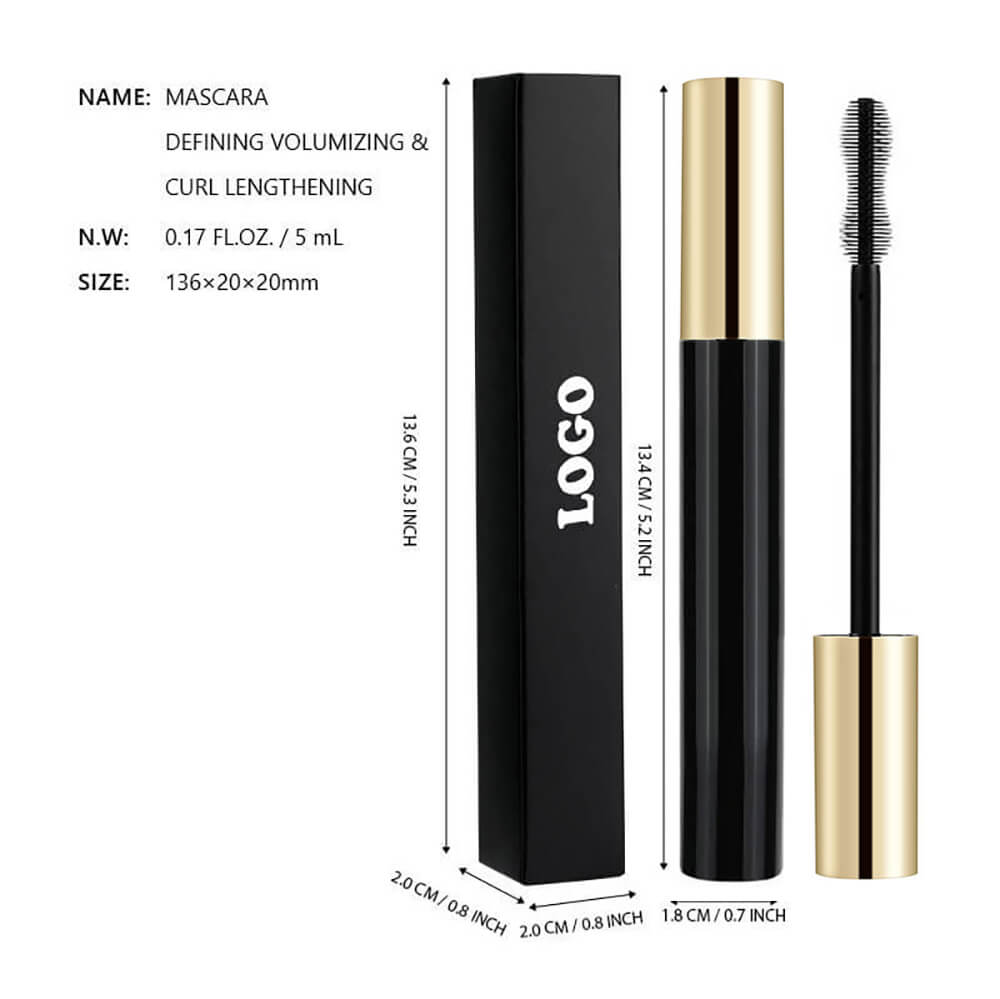 Black Mascara Full Volume Curling Waterproof Long Lasting Thickening Vegan
