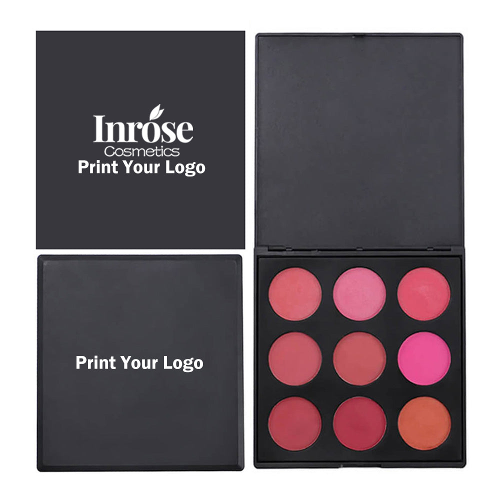 9 Color Blush Palette Cheek Blusher Nude Matte High Pigment Private Label