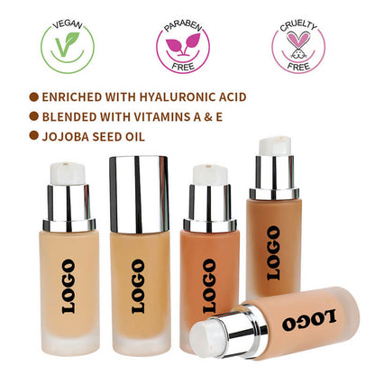 18 color liquid foundation makeup base full coverage waterproof vegan
