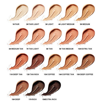 18 color liquid foundation makeup base full coverage waterproof vegan