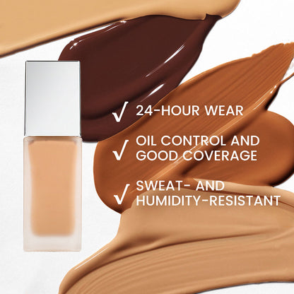 10 Color Liquid Foundation Full Coverage Matte Waterproof All Skins Gold Tube