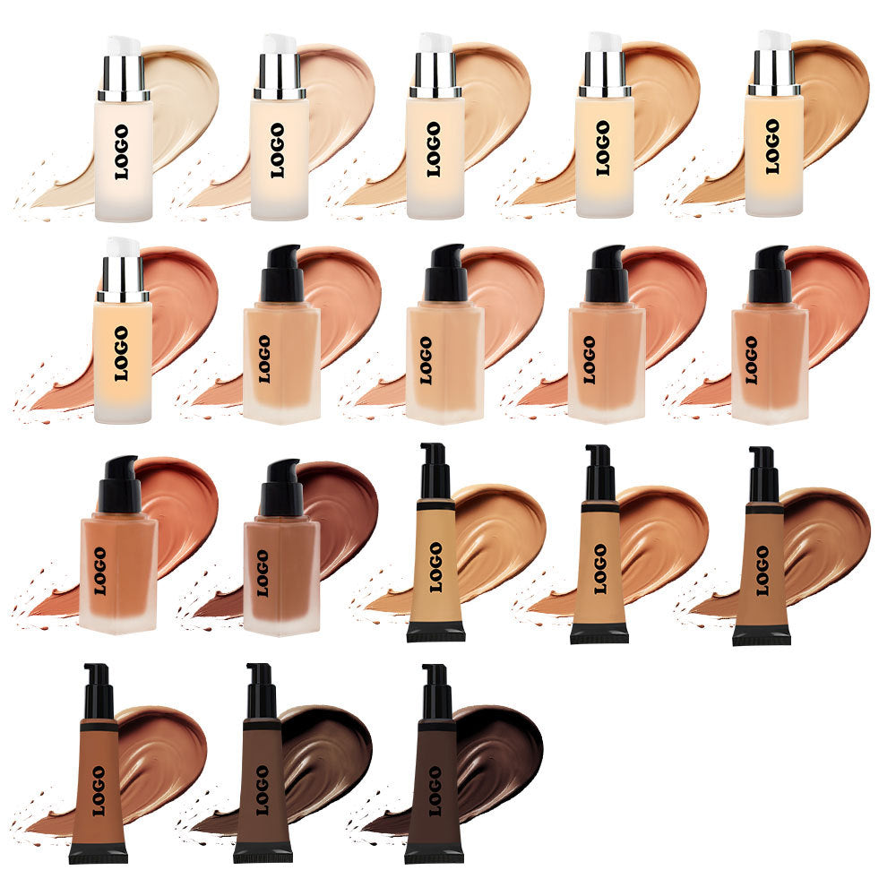 18 Color Matte Liquid Foundation Makeup Base Full Cover Waterproof Tan Brown