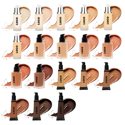 18 Color Matte Liquid Foundation Makeup Base Full Cover Waterproof Tan Brown