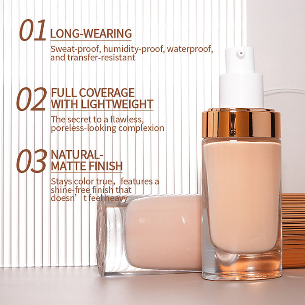 24 Color Matte Foundation Full Coverage Waterproof Long Lasting Medium Tanned Skin