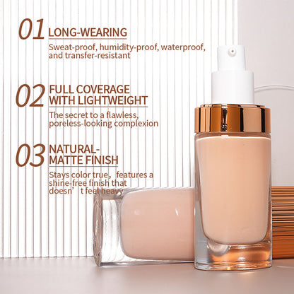 24 Color Matte Foundation Full Coverage Waterproof Long Lasting Medium Tanned Skin