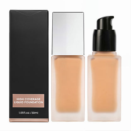 10 Color Liquid Foundation Full Coverage Long Lasting Waterproof Silver Tube
