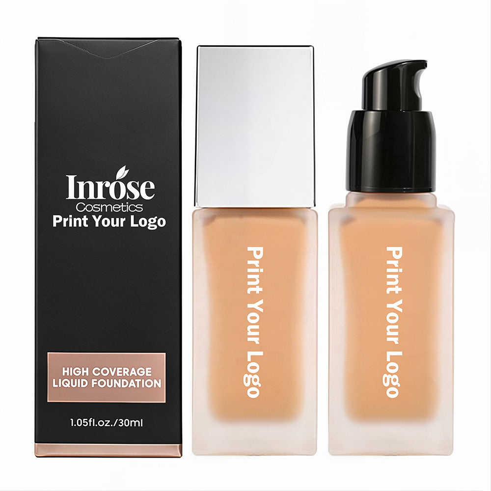 10 Color Liquid Foundation Full Coverage Long Lasting Waterproof Silver Tube
