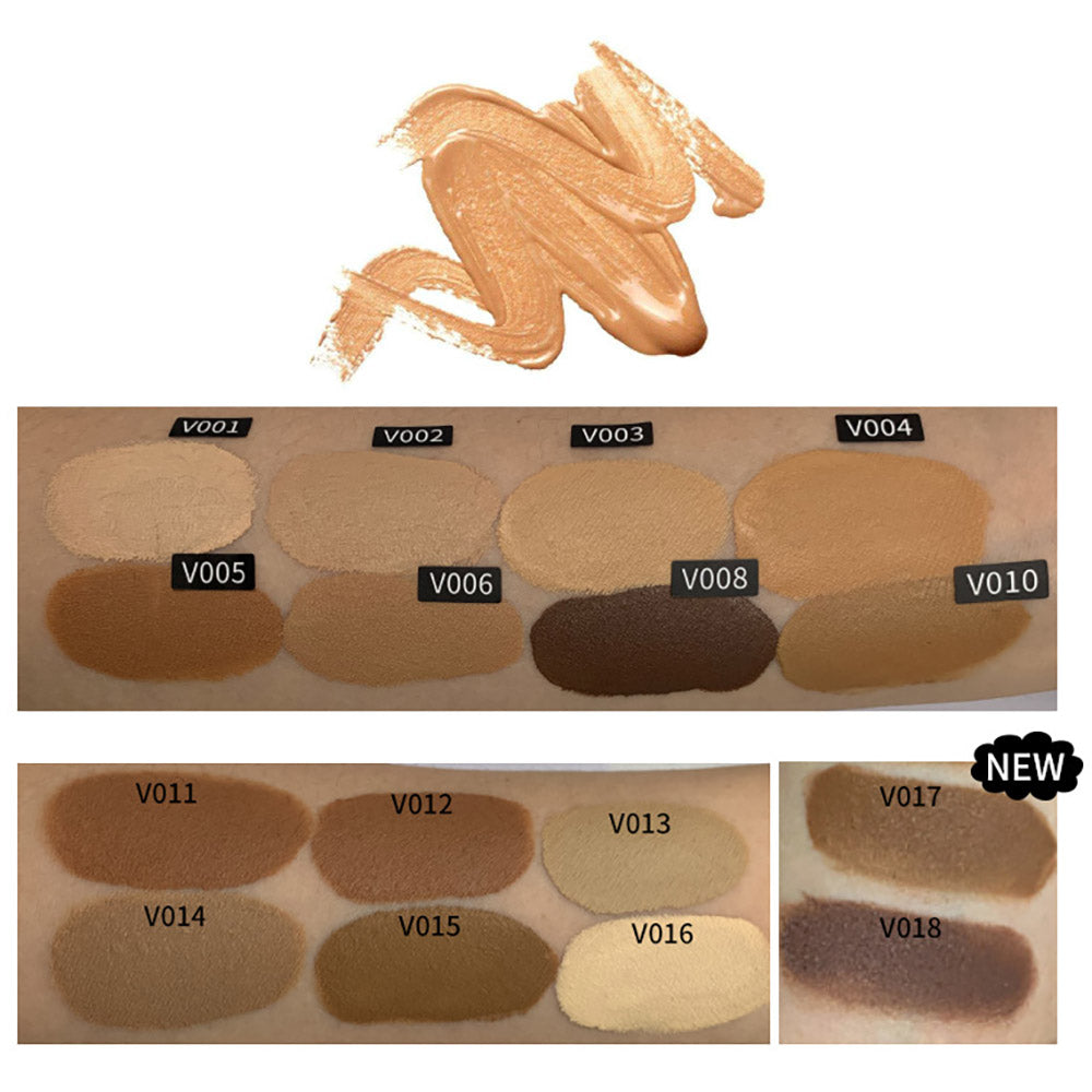 19 Color Matte Foundation Full Coverage Liquid Concealer Tan Brown No Logo