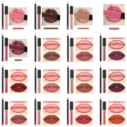 30 Color Liquid Lipstick Lip Liner Set Matte Lipstick Kit Long Lasting Waterproof