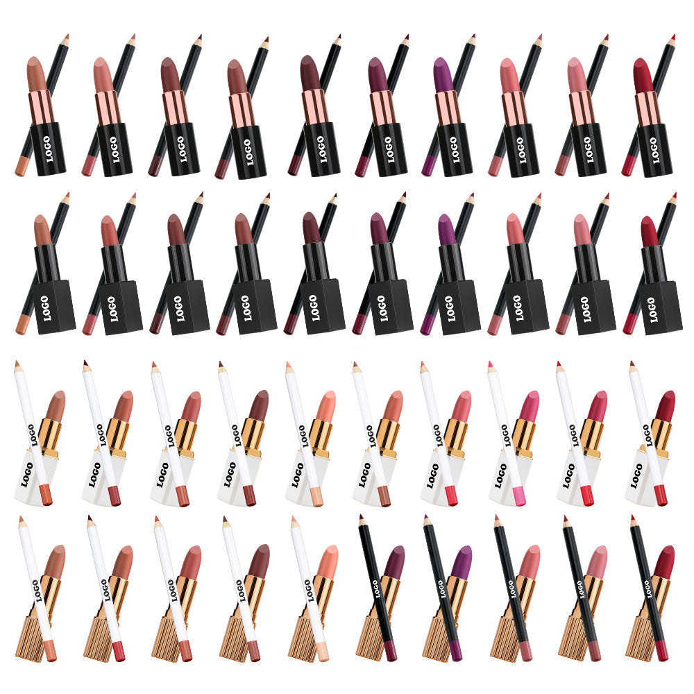 10 Color 2 In 1 Lip Kit Matte Lipstick & Lip Stain & Lip Liner Gift Set