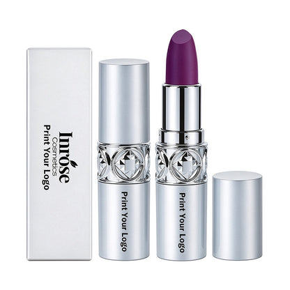 24 Color Nude Lipstick Matte Cream Waterproof Long Lasting Silver Tube