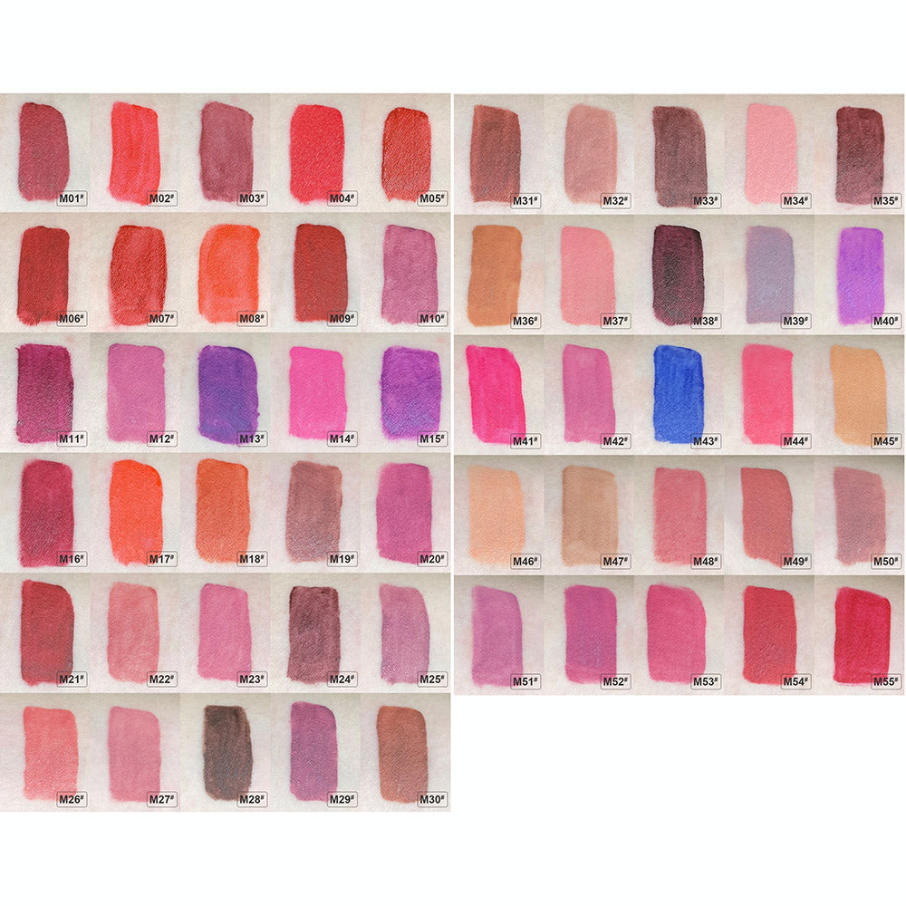 Rouge à lèvres liquide mat longue tenue et waterproof, 55 couleurs (couleurs 01 à 32) 