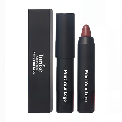 12 Color Crayon Lipstick Matte Velvet Moisturizing Long-Lasting Vegan