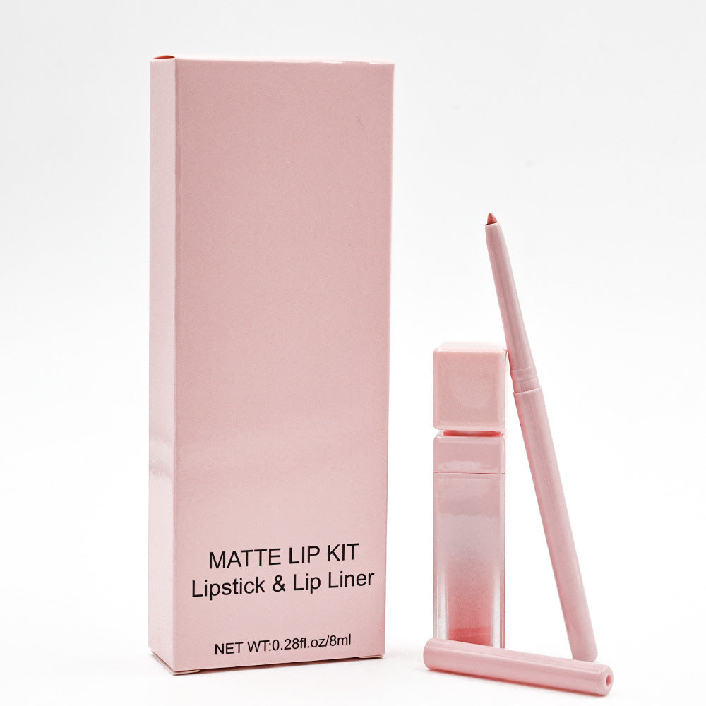 16 Color Pink Liquid Lipstick Lip Liner Set Matte Waterproof Long Lasting