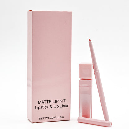 16 Color Pink Liquid Lipstick Lip Liner Set Matte Waterproof Long Lasting