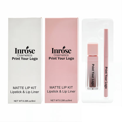 16 Color Pink Liquid Lipstick Lip Liner Set Matte Waterproof Long Lasting