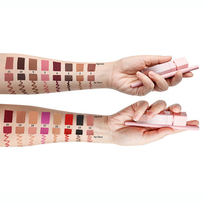 16 Color Pink Liquid Lipstick Lip Liner Set Matte Waterproof Long Lasting