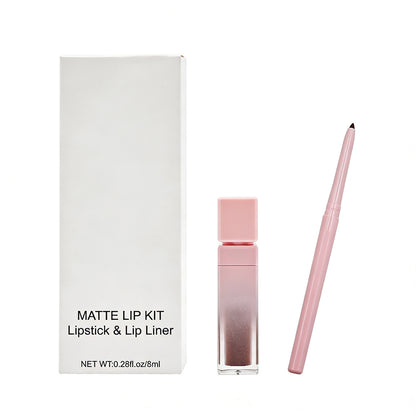 16 Color Pink Liquid Lipstick Lip Liner Set Matte Waterproof Long Lasting