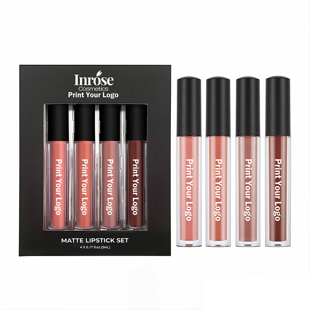 4-Piece Matte Liquid Lipstick Set Waterproof Non-Transfer High Pigmented