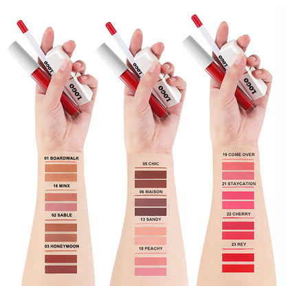 12 Color 3 In 1 Lip Set Matte Liquid Lipstick Cream Lipstick Lip Liner Gift Kit
