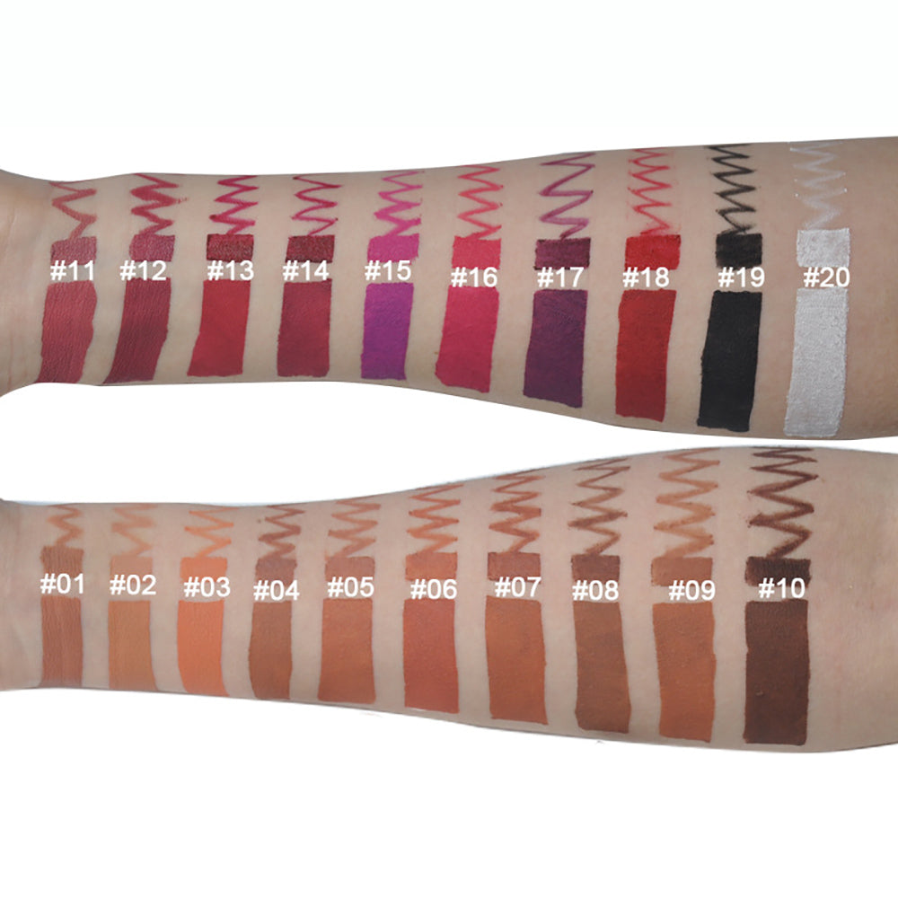 20 Color Matte Lipstick Lip Liner Kit Diy Lipstick Set Non-Stick Long Lasting