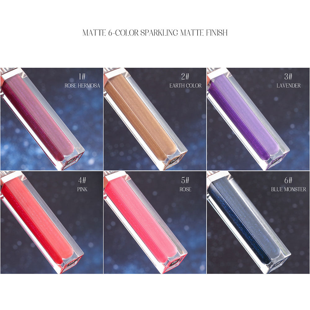 Rouge à lèvres liquide mat 6 couleurs, effet caméléon métallique, longue tenue et waterproof 